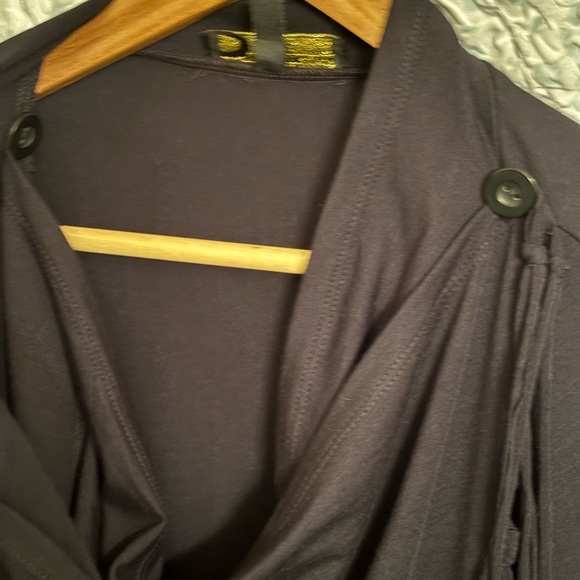 Serena Williams Black fringe edged front wrap 3X NWT long sleeve deep black - Picture 7 of 10